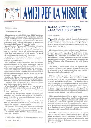 AMICI PER LA MISSIONE 12 - marzo 2002