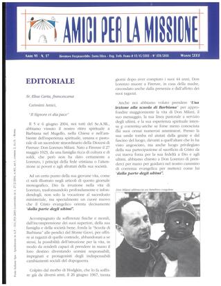 AMICI PER LA MISSIONE 17 - marzo 2005