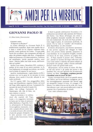 AMICI PER LA MISSIONE 18 - luglio 2005
