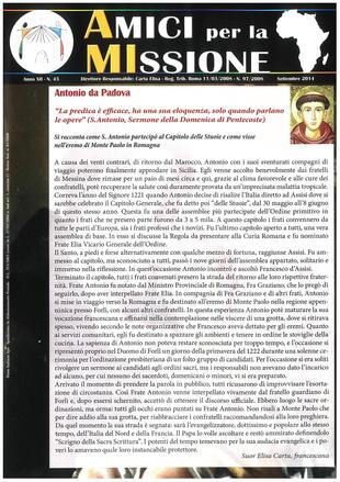 AMICI PER LA MISSIONE 45 - settembre 2014