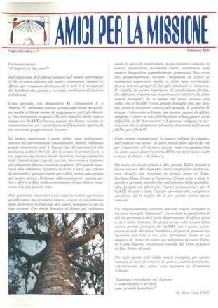 AMICI PER LA MISSIONE 7 - settembre 2000