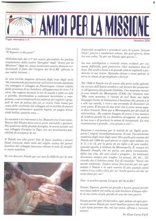 AMICI PER LA MISSIONE 8 - dicembre 2000